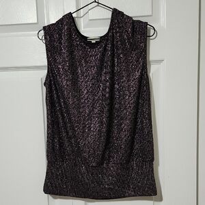 Aura Gray Blouse with Textured Shimmer